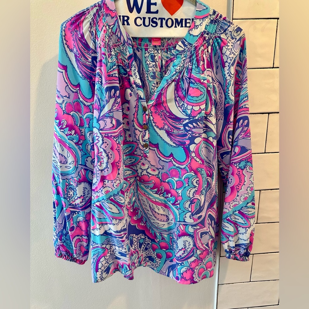 Lilly Pulitzer Pink and Blue Blouse